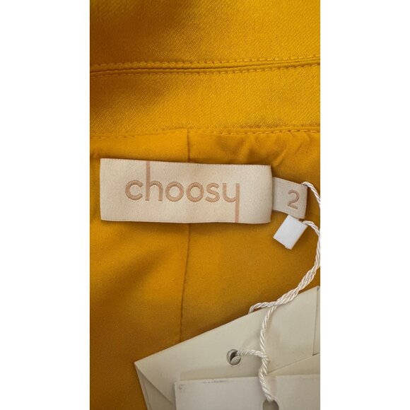NWT Choosy Yellow/Gold Wrap Dress Size 2 Puff Sleeves & Button Cuffs - Picture 4 of 16